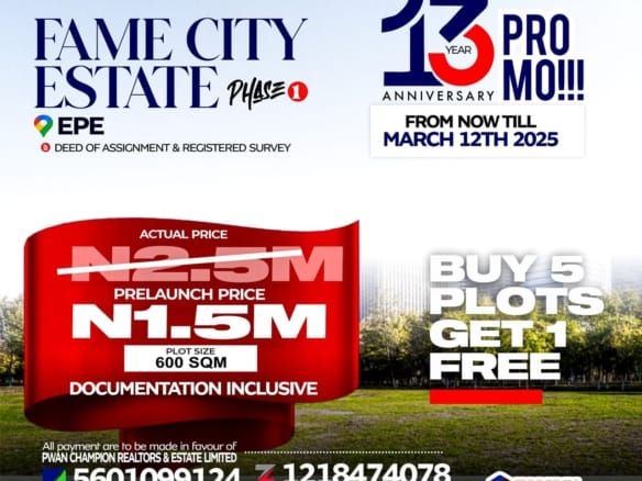 Fame City Estate, Epe 20 Fame City Estate, Epe