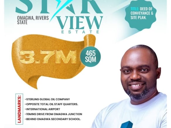 StarView Estate, Omagwa, Rivers State. 9 StarView Estate, Omagwa, Rivers State.