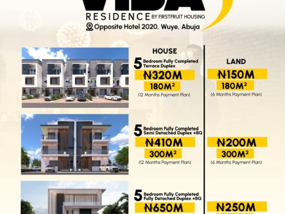 Fully Completed Luxury Duplexes & FCDA-Approved Plots in Wuye
