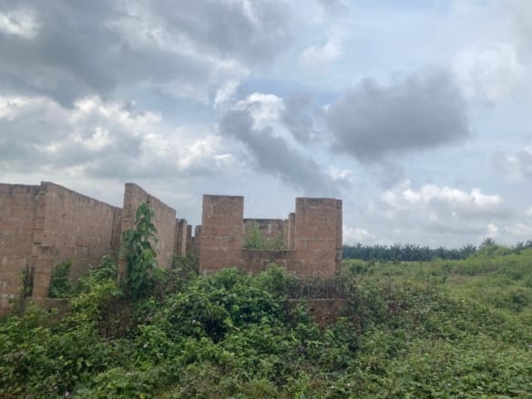 Plot of Land with uncompleted structure built to roof level