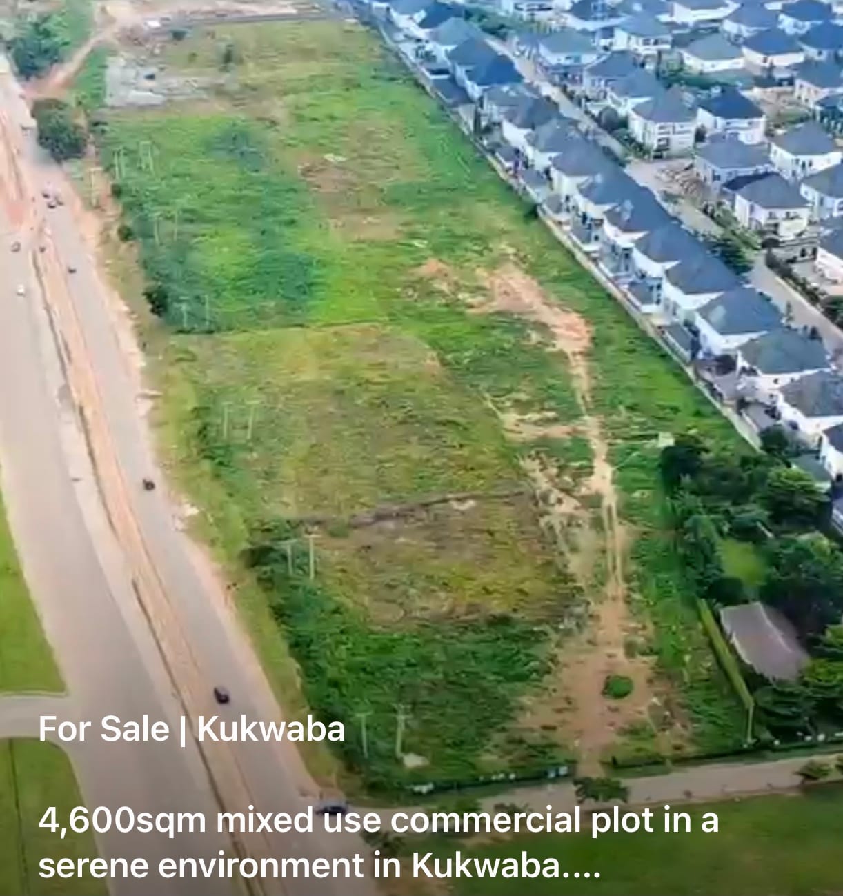 4,600sqm mixed use commercial plot in a serene environment in Kukwaba.